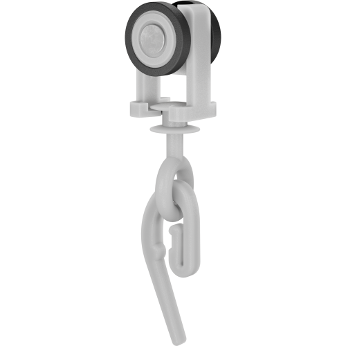 Бегунок-ролик для гардины Р-70, крючок-улитка, белый