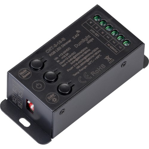 Контроллер Ampe CNT-3-18-B RGB 3CH*6A=18A 12-24vDC (с кнопками + настройкой частот)