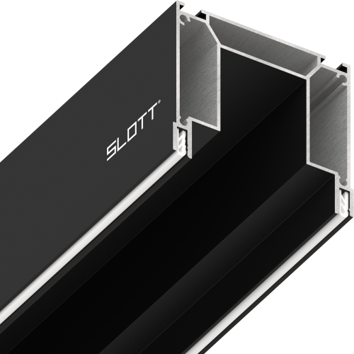 Система для встраивания трехфазного трека SLOTT Intruder, скрытый фиксатор светильника, черный