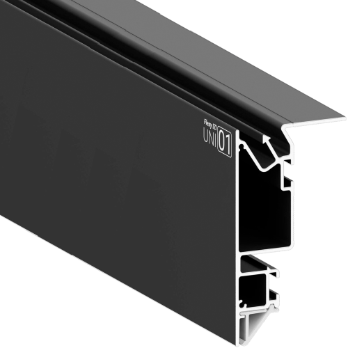 Комплект ПФ-8816 - IZI UNI 01 - уров ткань/пвх система черн+профиль замок ФАП-1 IZI ZAMOK 01 бел 2м
