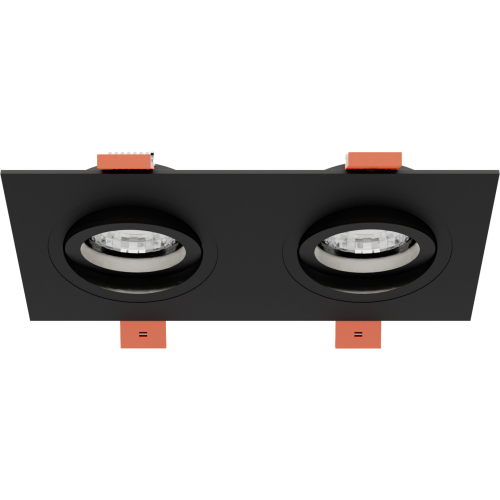 Светильник встраиваемый CITY DL X2 MR16 ALU BLACK | 172х92(75)x25mm