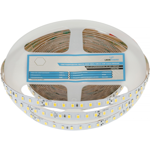 Светодиодная лента LP 2835 128/м (12Вт/м) 24V теплая, класса ПРО