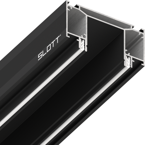Система для встраивания трехфазного трека SLOTT Intruder, видимый фиксатор светильника, черный