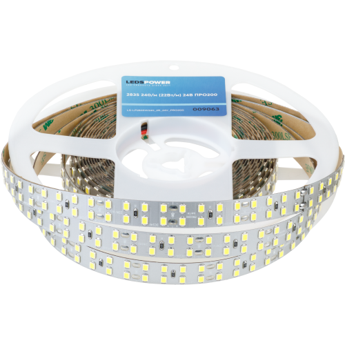 Светодиодная лента LP ДВУХРЯДНАЯ 2835 240/м (22Вт/м) 24V холодная, класса ПРО