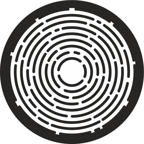 Вент решетка "Циклон" d100  глянцевая белая с черным кольцом