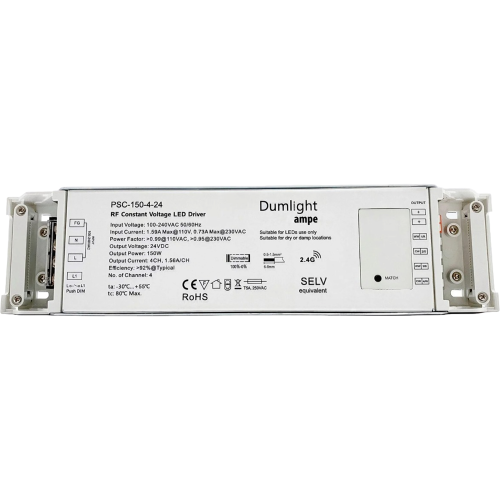 Блок питания управляемый Ampe PSC150-4-24 24v 150w (1.5A|CH, 4CH) DIM/MIX/RGB/RGBW