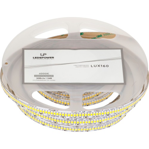 Светодиодная лента LP 2835 304/м (30Вт/м) 24В нейтральная LUX