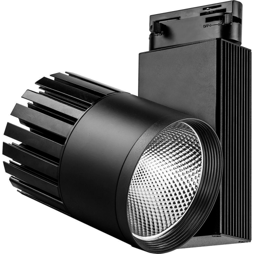 Светильник трековый светодиодный на шинопровод 30W, 2400 Lm, 4000К, 35 градусов, черный, AL105, 3-фа