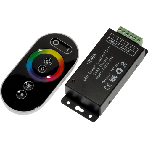 Контроллер RGB сенсорный ПДУ, N7-черный,216W