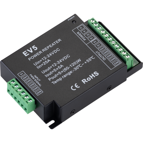 Усилитель Ampe RPT-PW-5-25 (5 каналов по 5А каждый) 12-24vDC