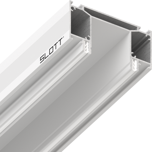 Система для встраивания трехфазного трека SLOTT Intruder, видимый фиксатор светильника, белый