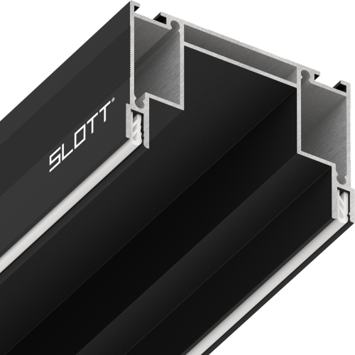 Система для встраивания Однофазного трека SLOTT Intruder, скрытый фиксатор светильника, черный