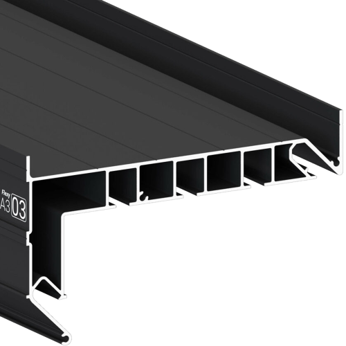 Багет AL под скрытый карниз черный трехрядный ПФ-8243 - GARDINA3 03 - длина 2,2м