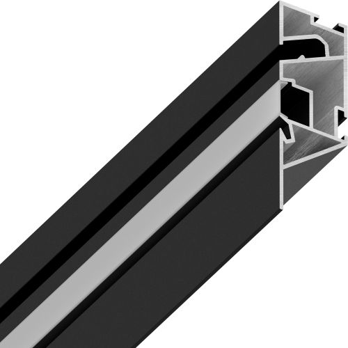 Конструктивный профиль TRAYLIN черный с рассеивателем, 2м