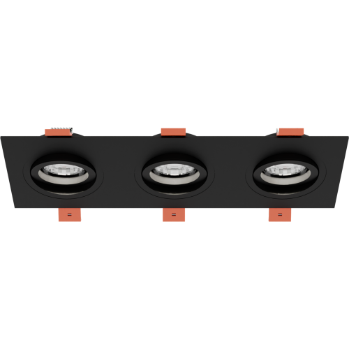 Светильник встраиваемый CITY DL X3 MR16 ALU BLACK | 257х92(75)x25mm