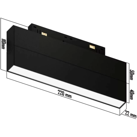 Светильник SPOT BLACK BOOK MAGNETIC S20 48V 16W 110° CRI90 OSRAM 3000-6000K TRIX | Черный корпусL220