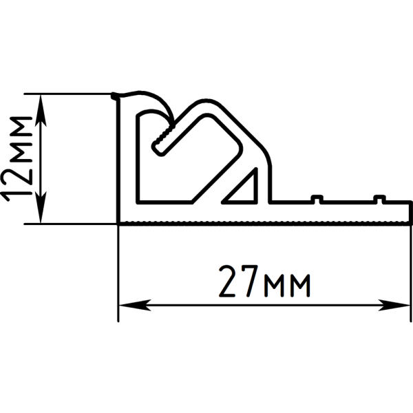 Багет ПВХ потолочный прищепка для тканевых потолков 2м. Йошка белый