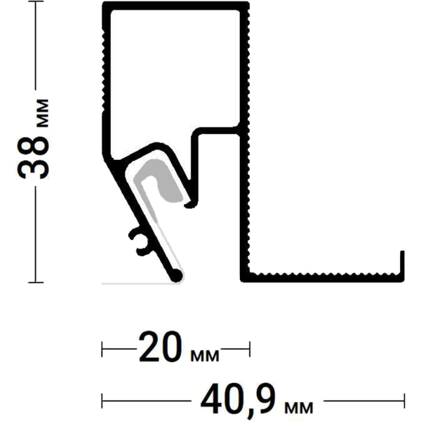 Багет AL ПФ-8608 - BRUS 06 - брус черный обход лестниц