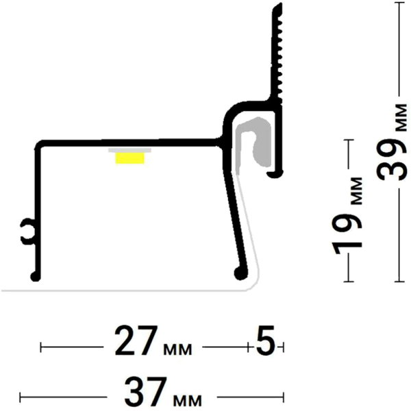 Багет AL ПФ-2633 - KONTUR 03 - контурно-теневая подсветка некрашенный