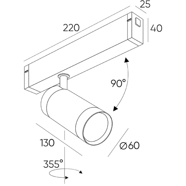 DK8020-BG Акцентный  светильник SMART SPOT 20W DIM 3000K-6000к золото с черным