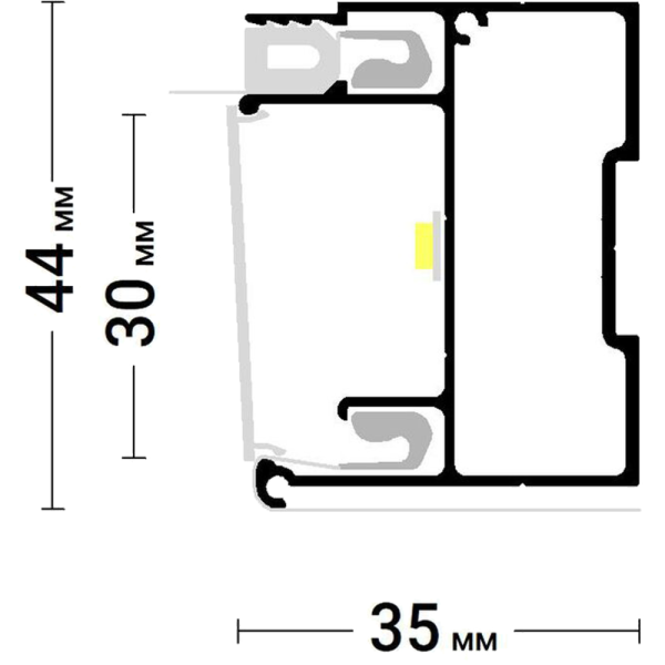 Багет AL ПФ-8245 - BRUS 02 - брус уровни, белый 3,6м