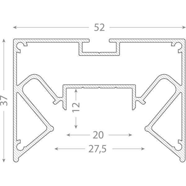 Профиль X-Line AL X25 TRACK трековый с уклоном