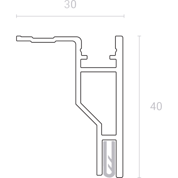 Конструкционный профиль MADERNO высота 40мм, белый, 2м