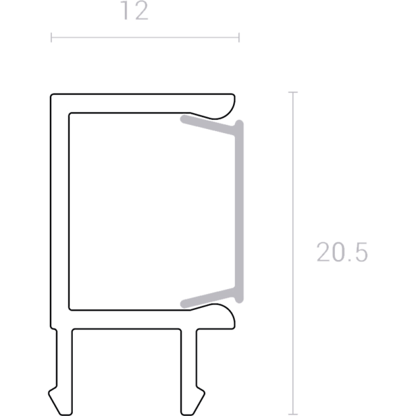 Вставка в конструкционный профиль MADERNO для формирования горизонтальной подсветки, черный, 2м