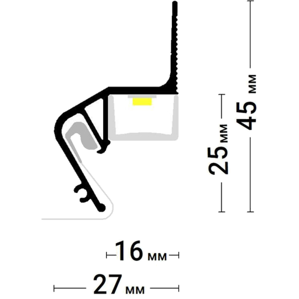 Багет AL ПФ-8406 - FLY 02 - БЕЛЫЙ парящие потолки