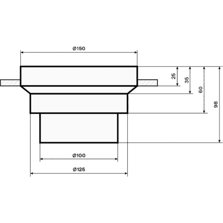 Теневой диффузор скрытого монтажа СМ150/125V с вентилятором