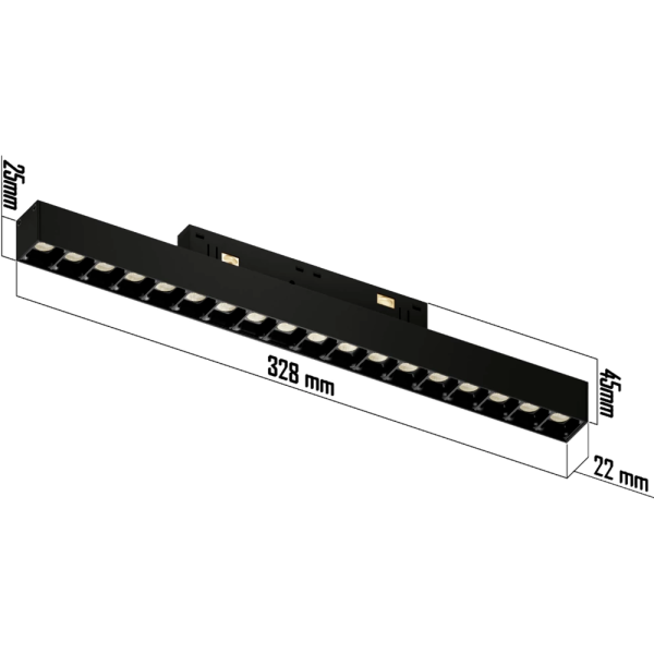 Светильник LINER BLACK MASK MAGNETIC S20 48V 18W 36° 3000-6000K TRIX CRI90 OSRAM | Черный корпусL328