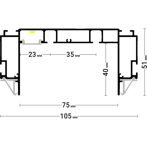 Комплект  ПФ-8888  IZI KARNIZ2 05 - карниз бел. 2х ряд 3,2м + проф замокФАП-1  IZI ZAMOK 01 бел.3,2м