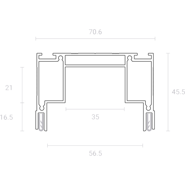 Система для встраивания Однофазного трека SLOTT Intruder, скрытый фиксатор светильника, черный