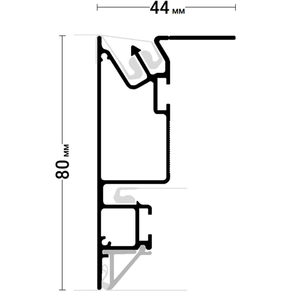 Комплект ПФ-8816 - IZI UNI 01 - уров ткань/пвх система черн+профиль замок ФАП-1 IZI ZAMOK 01 бел 2м