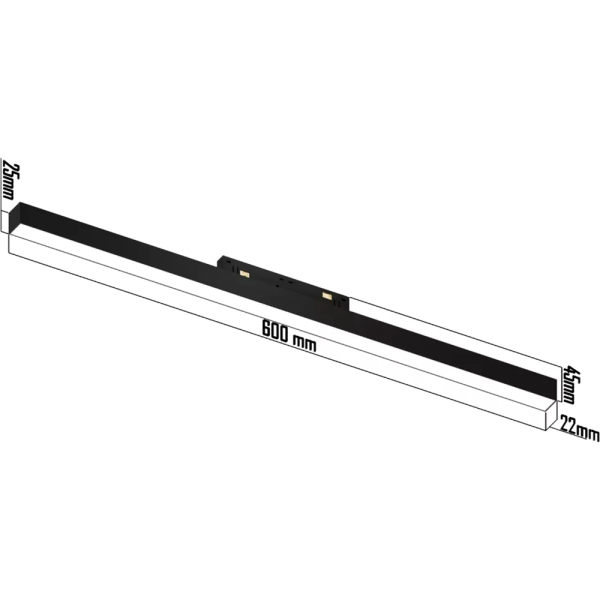 Светильник LINER MAGNETIC S20 48V 20W 120° 3000-6000K TRIX CRI90 OSRAM | Черный корпус L600mm