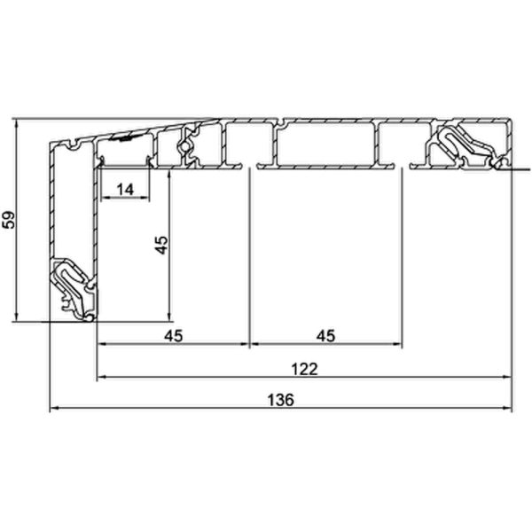 Багет AL белый  ПФ 8845 Гардина двухрядная BORZZ KARNIZ  - длина 3,2м Белый