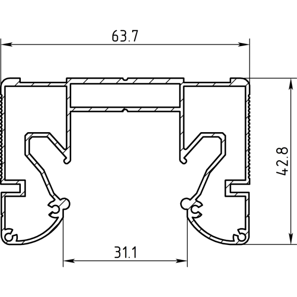 Профиль AL RaundLine некрашенный, 2м