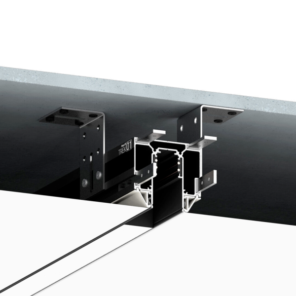 Комплект AL профиль 10646  - IZI TREK 01  Ral 9005+профиль замок ФАП-1 IZI ZAMOK 01 белый 2м