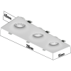 Светильник встраиваемый CITY DLV 3хMR16 GU5.3 BLACK | 286х95 H40mm
