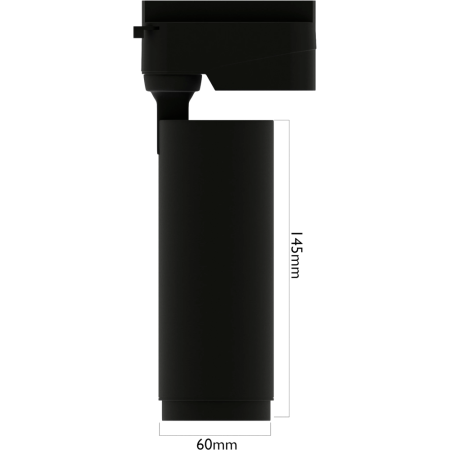Трековый светильник CITY ZOOM NEW 20W 3000/4000/6000К 10°- 60° 2TRA 60х145mm | Черный корпус | 28677