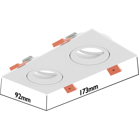 Светильник встраиваемый CITY DL X2 MR16 ALU BLACK | 172х92(75)x25mm