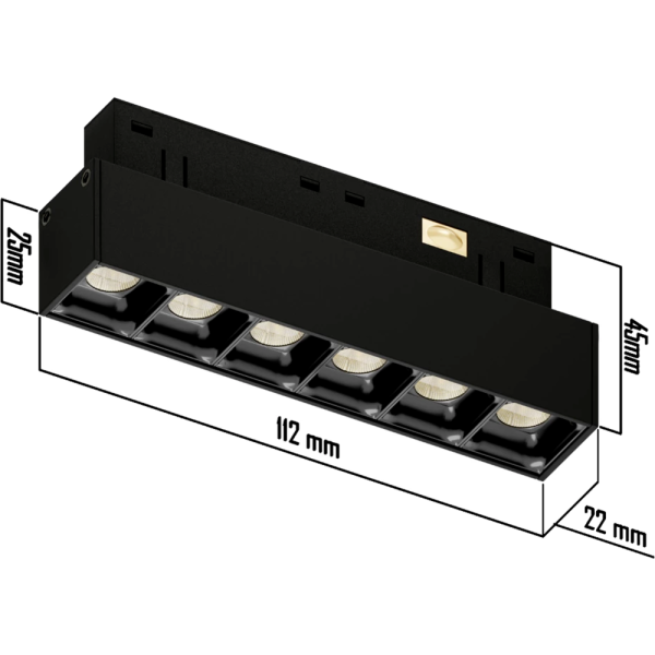 Светильник LINER BLACK MASK MAGNETIC S20 48V 6W 36° 3000-6000K TRIX CRI90 OSRAM | Черный корпусL112