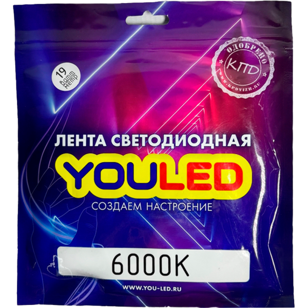 Лента светодиодная YOULED 19W 6000K 192/м 10мм
