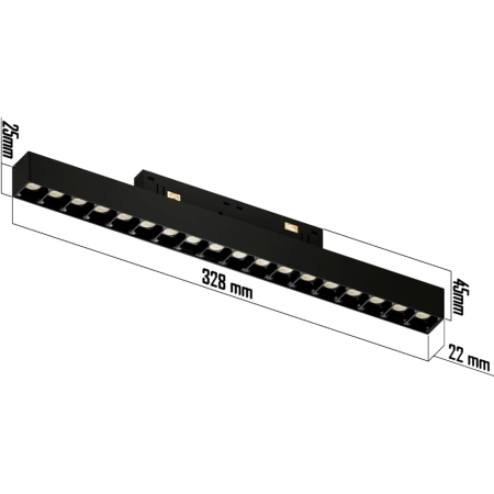 Светильник LINER BLACK MASK MAGNETIC S20 48V 18W 36° 3000-6000K TRIX CRI90 OSRAM | Черный корпусL328