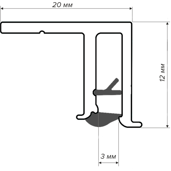 Профиль А7 Йошка потолочный белый