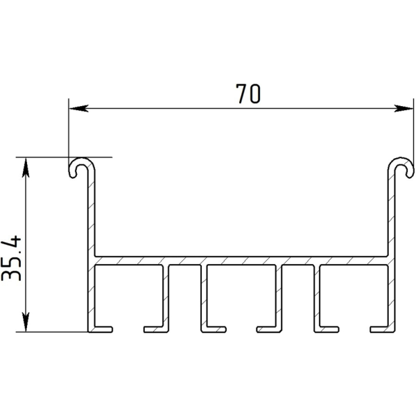 Профиль Алюминий ГА-11-3 трехрядный 4м Белый