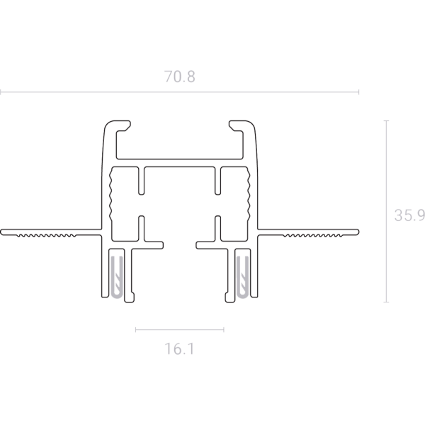 Карнизный профиль SLOTT MOTION L3, черный