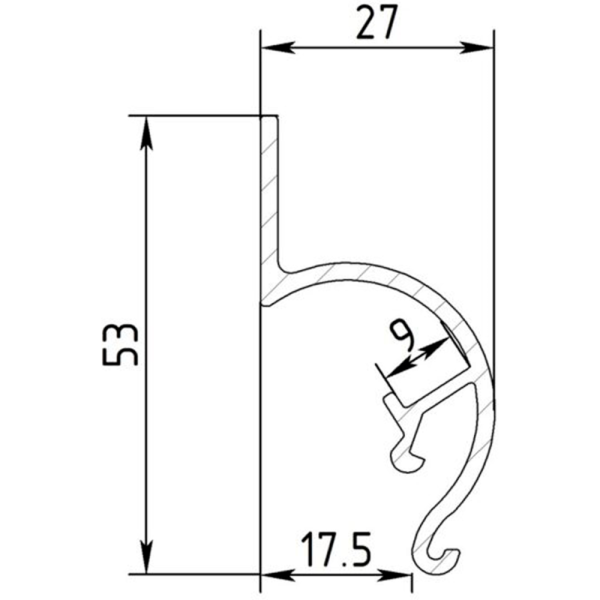 Профиль Алюминий ГА-15 (Паряще-теневой) 3,2м черный Мат