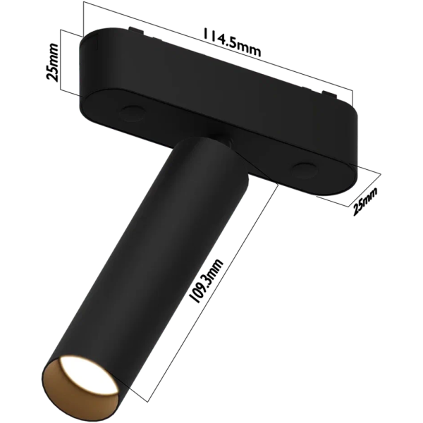 Светильник SPOT MAGNETIC H5 48V  7W 36° CRI90 Bridgelux 4000K | Black D30х109mm | 27352