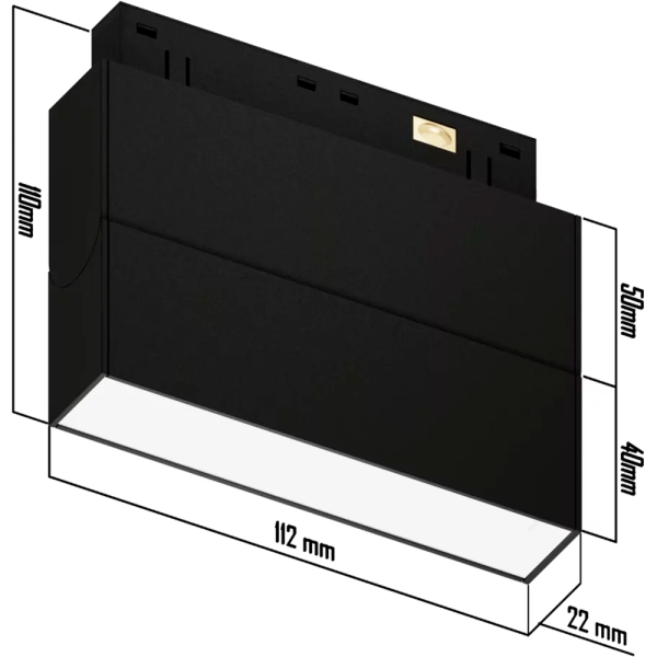 Светильник SPOT BLACK BOOK MAGNETIC S20 48V 8W 110° CRI90 OSRAM 3000-6000K TRIX | Белый корпус L112х